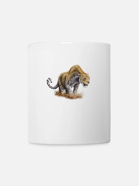 Full-length caricatured cheetah design - Mug - white