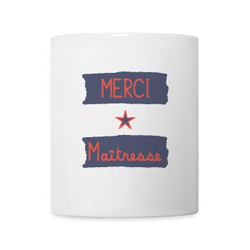 MERCI. MAÎTRESSE. MAÎTRE. MERCI MAÎTRESSE - Mug blanc - blanc - Devant