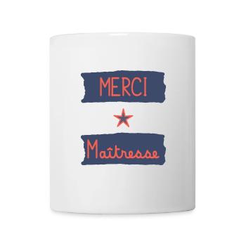 MERCI. MAÎTRESSE. MAÎTRE. MERCI MAÎTRESSE - Mug blanc - blanc - Devant