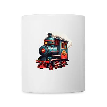 Funny Colorful Colorful Funny Steam Locomotive - Mug - white - Front