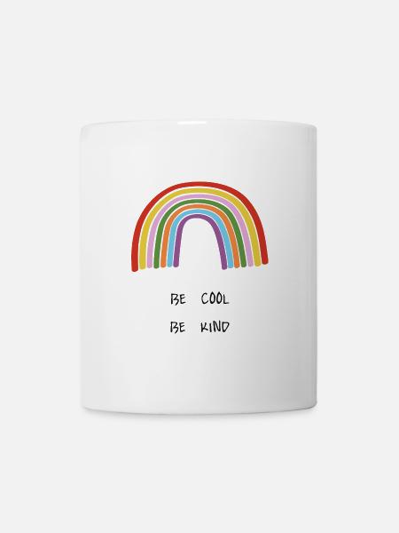 Be Cool Be Kind Becool Bekind Rainbow - Mug - white