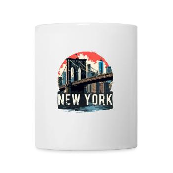 New York – Brooklyn Bridge und Skyline - Tasse - Weiß - Vorne