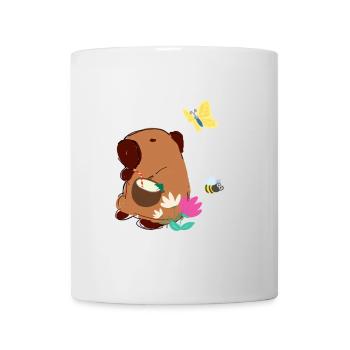 Capybara,illustration,cocktail,papillon,fleur - Mug blanc - blanc - Devant