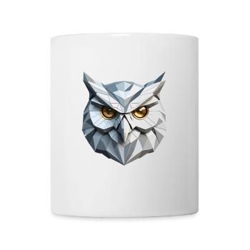 Owl Mask - Low Poly Design - Tasse - Weiß - Vorne