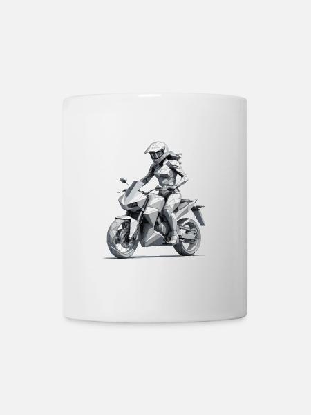 Biker Girl - Motorbike Design - Tasse - Weiß