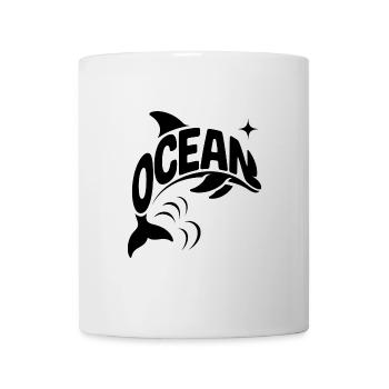 Ocean - Cool Dolphin Ocean Logo - Mug - white - Front