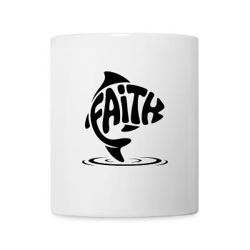 Dieu Poisson - Logo Chrétien - Mug blanc - blanc - Devant