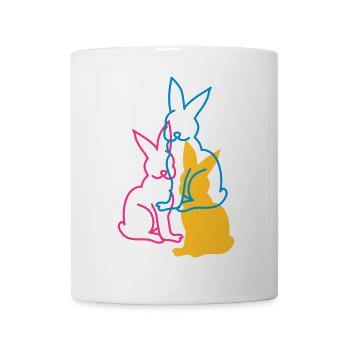 drei Hasen - Tasse - Weiß - Vorne
