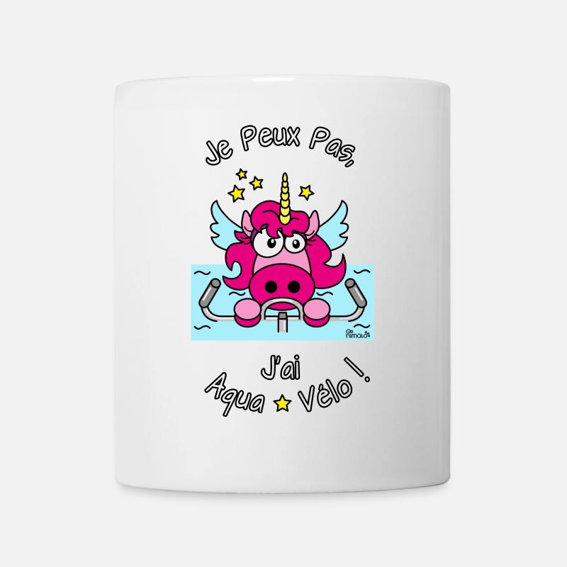 Licorne Je peux pas, J'ai Aqua-Vélo WT - Mug blanc - blanc