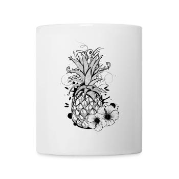Pineapple with hibiscus blossom - Mug - white - Front