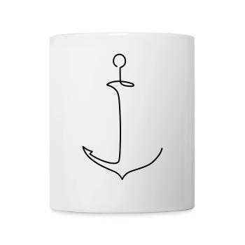  Stilisierter Anker - Maritim Segelboot Meer  - Tasse - Weiß - Vorne