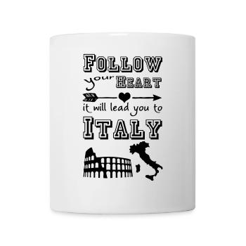 Heart leads you to Italy Italien Geschenk - Tasse - Weiß - Vorne
