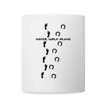 never walk alone pferd horse hufeisen reiten - Tasse - Weiß - Vorne