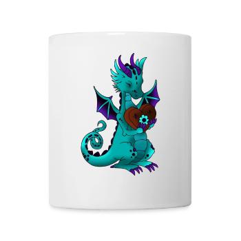 Dragon avec coeur de pain d'épice en amour avec des dragons - Mug blanc - blanc - Devant