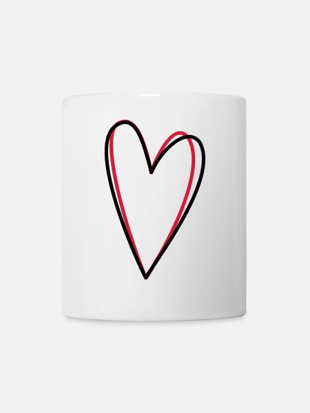Herz Liebe Freundschaft Symbol Geschenkidee - Tasse - Weiß