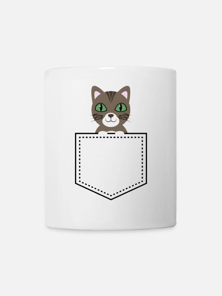 Taschentier Katze braun getigert - Tasse - Weiß