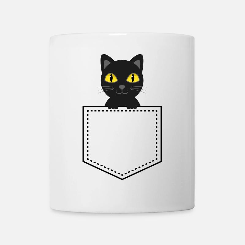 Taschentier schwarze Katze - Tasse - Weiß