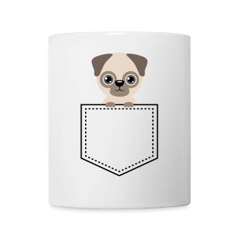 Kulleraugen Pug Cartoon - Tasse - Weiß - Vorne