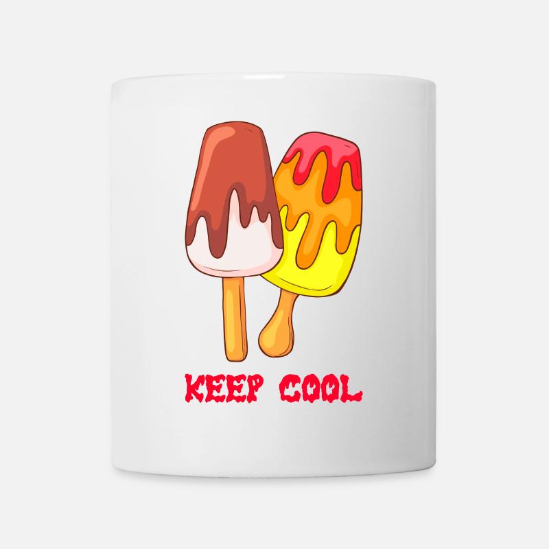 Crème glacée crème glacée crème glacée boule de glace crème glacée - Mug blanc - blanc