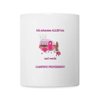 Camping Prinzessin - Tasse - Weiß - Vorne