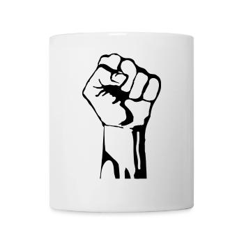 Raise fist against Nazis - Mug - white - Front