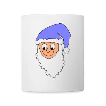 Joyeux Père Noël avec casquette bleue - Mug blanc - blanc - Devant