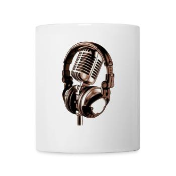 Mikrofon & Kopfhörer - Tasse - Weiß - Vorne