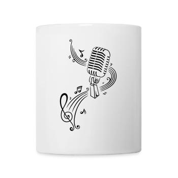 Musik, Notenschlüssel, Mikrophon - Tasse - Weiß - Vorne