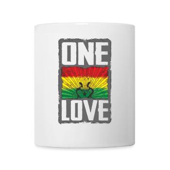 One Love Reggae Flag Design - Tasse - Weiß - Vorne