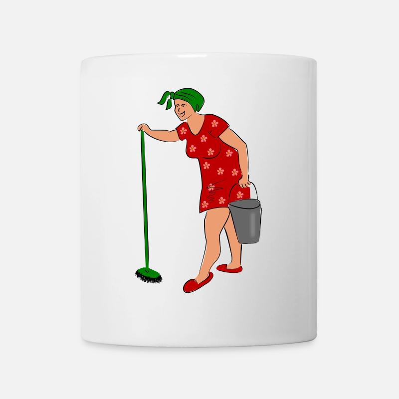 putzfrau arbeit hausfrau - Tasse - Weiß