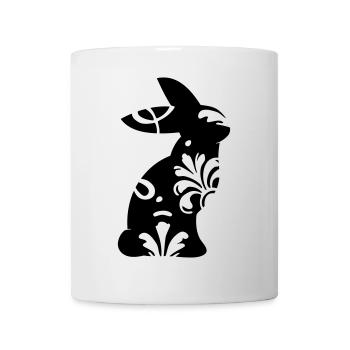 Hasen Silhouette mit Ornamenten - Tasse - Weiß - Vorne
