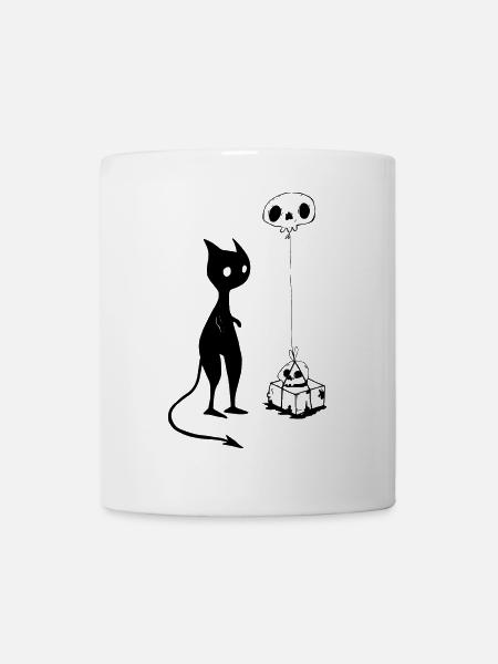 Cat gift skull devil evil - Mug - white