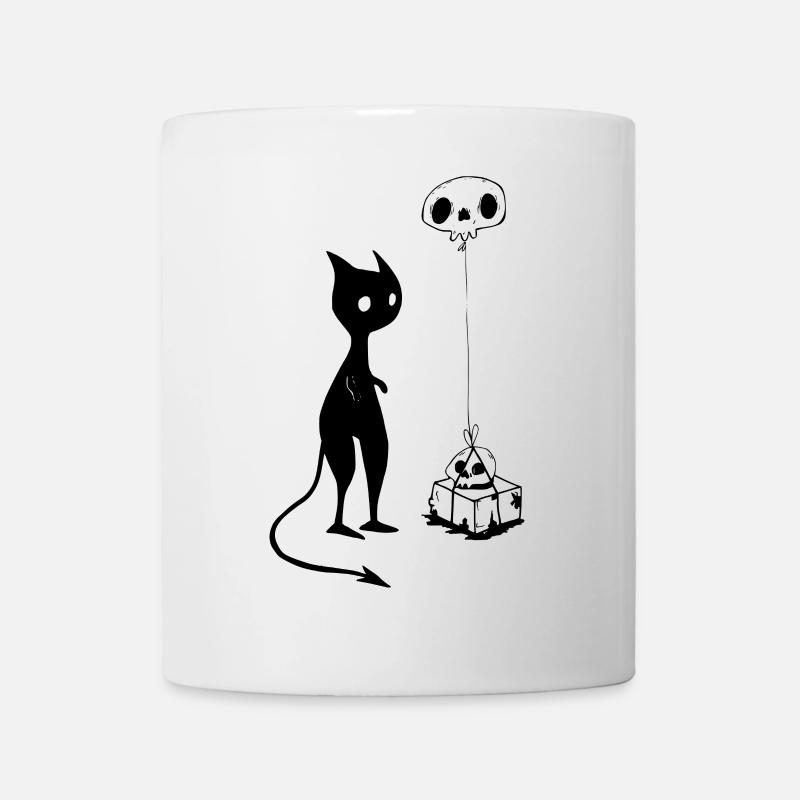 Cat gift skull devil evil - Mug - white