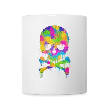 Trendy & Cool Abstrakt Graffiti Skull / Totenkopf - Tasse - Weiß - Vorne