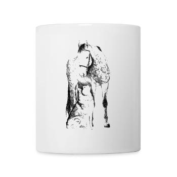 Horse and dog - Mug - white - Front