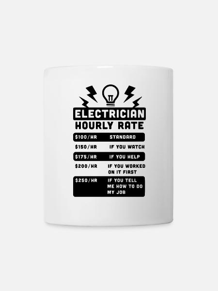Electrician Hourly Rate - Tasse - Weiß