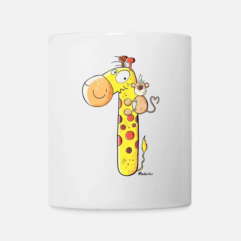 Singe sur Giraffe - Mug blanc - blanc