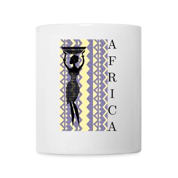 African silhouette with basket - Mug - white - Front