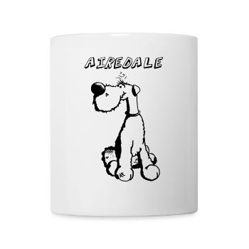 Happy Airedale Terrier - Mug blanc - blanc - Devant