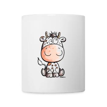 Mooo Kuh - Kalb - Kühe - Tiere - Comic - Fun - Tasse - Weiß - Vorne