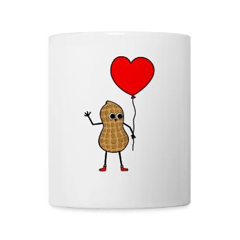 Ballon Erdnuss Nuss Herz Liebe verliebt - Tasse - Weiß - Vorne