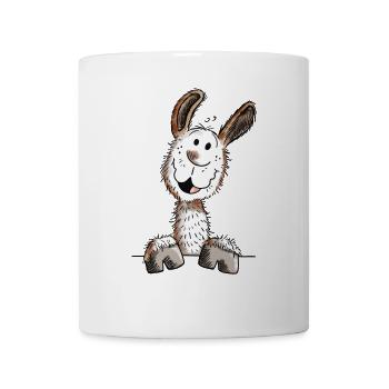 Lustiges Lama - Alpaka - Comic - Tier - lustig - Tasse - Weiß - Vorne
