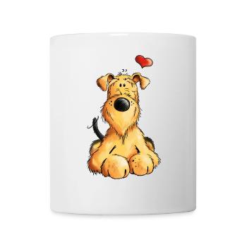 Airedale Terrier Love - Hund - Geschenk - Comic - Tasse - Weiß - Vorne