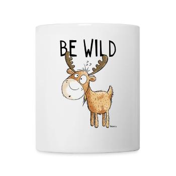 Be Wild Elch - Elche - Hirsch - Reh - Geschenk - Tasse - Weiß - Vorne