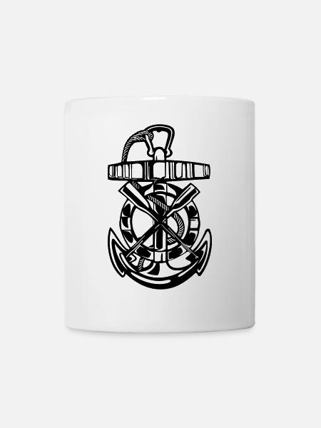 Anker, Maritimes, Rettungsring - Tasse - Weiß