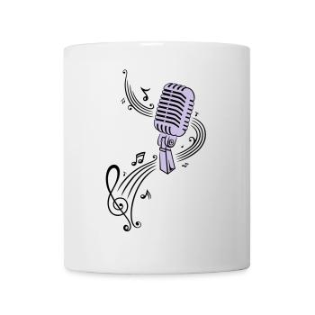 Musique, clef avec microphone rétro - Mug blanc - blanc - Devant