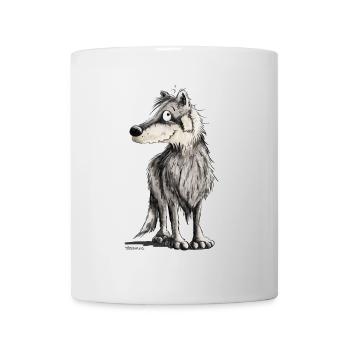 Funny Wolf I Comic Dog I Wolves - Mug - white - Front