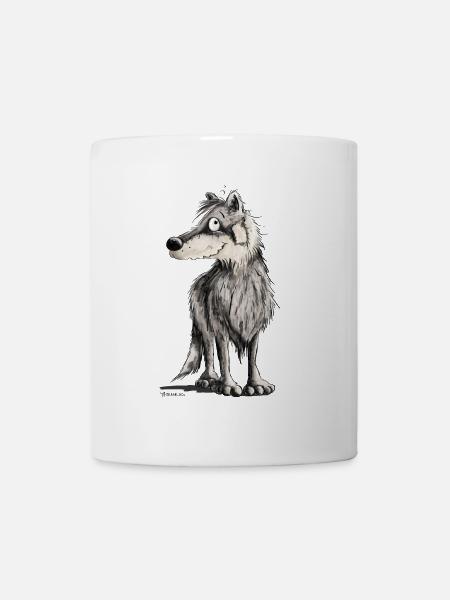 Drôle Loup I Bande Dessinée Chien I Loups - Mug blanc - blanc