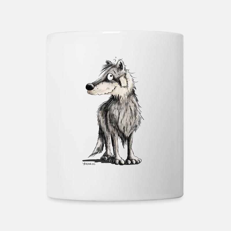 Drôle Loup I Bande Dessinée Chien I Loups - Mug blanc - blanc