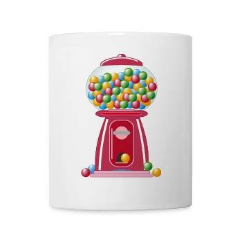 Distributeur automatique de gomme à mâcher rétro nostalgique rouge - Mug blanc - blanc - Devant